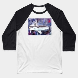 Shark Watercolor Art Baseball T-Shirt